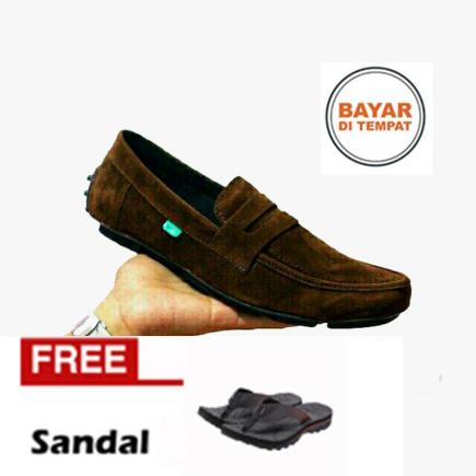 FREE SANDAL Sepatu Casual Slop Pria Kerja Santai Murah KICKERS -Sepatu Slip On Loafers-Sepatu Pria Terlaris Dan Termurah Bayar Di Temapat