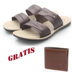 Kaiko / RK Shoes / fashion pria / sandal / sandal flat / sandal pria / sandal gunung / sendal / sendal pria / sendal gunung / sandal kasual pria R2 FREE sompet SV46 coklat