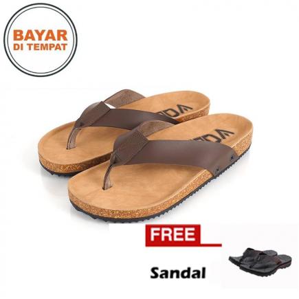 FREE SANDAL Volar Sandal Flip Flop Casual Pria Brown