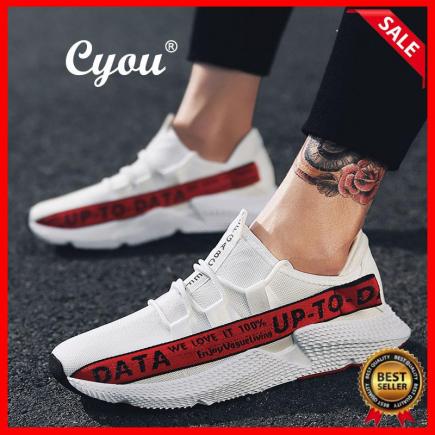 Cyou 2018 Baru Kedatangan Mode untuk Pria Tren Gaya Sneakers Outdoor Lari Sepatu Olahraga Sejuk dan Sepatu Nyaman Putih Sneakers Kasut Lelaki Mode