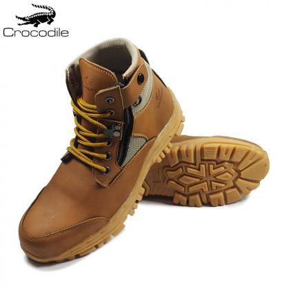 Crocodile Delta Jointer Tan Sepatu Boots Pria Safety Tracking Ujung Besi Proyek Kerja Lapangan Hiking Touring Bikkers