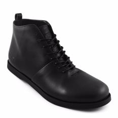 Sauqi Footwear New Signore Sepatu Casual Formal Boots Pria Kulit Asli - Hitam