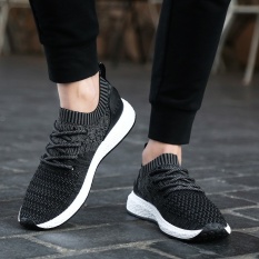 Pria Ringan Sneakers Dilengkapi Ventilasi Mesh Sepatu Kasual Olahraga, Hitam-intlBlack-Intl