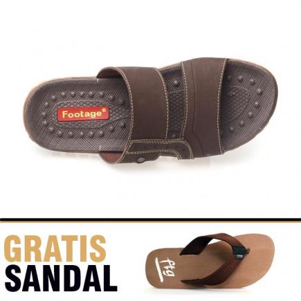 Footage Sandal Casual Pria Coklat Free Sandal Santai FTG101 Coklat