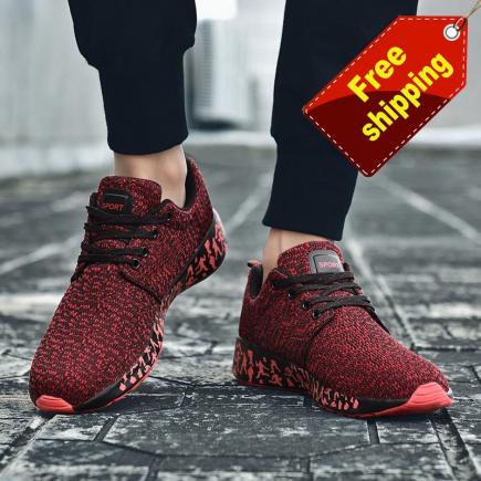 DaDeng Sepatu Kasual Air Mesh Menjalankan Sepatu Pria Sneakers Luar Ruangan Bernapas Nyaman Sneakers Sepatu Olahraga Atletik-Internasional