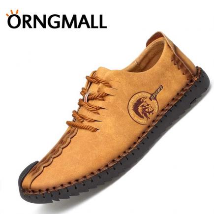 ORNGMALL Hot Sale Sepatu Handmade Italia Sepatu Kulit Casual Pria Sepatu Formal Loafer Sepatu Flip Moccasin Ukuran Besar 38-48