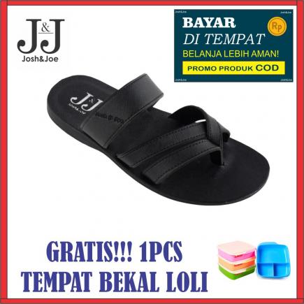 Josh&Joe / fashion pria / sandal murah / sandal pria / sandal pria kulit / sandal pria casual / sandal pria dewasa / sandal gunung pria/ sandal jepit pria 08SBLK LOLI