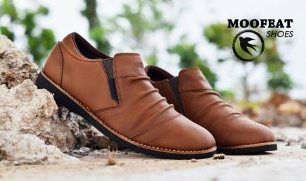 Sepatu Slopp Project Mocasin Kulit - Black