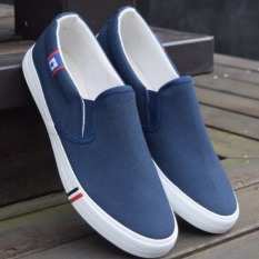 Puding Santai Pria Pelajar Sepatu Kanvas Biru