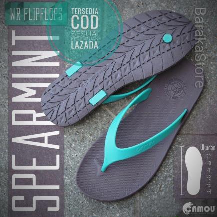 Baraka - Sandal Jepit Karet Pria Camou Casual Flip Flop - Coffee Tali Hijau Tosca