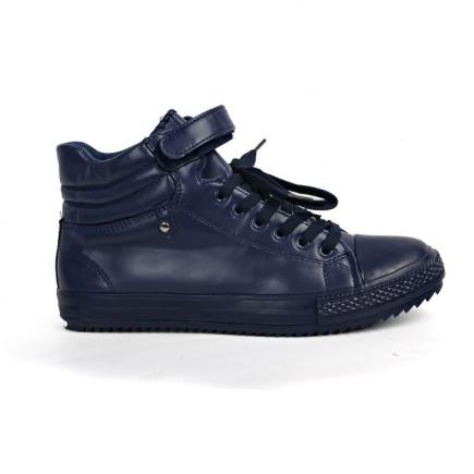 Leather Men Boots - Navy Blue