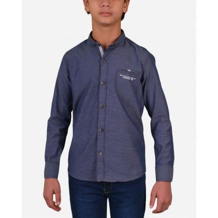 Chest Pocket Basic Shirt - Navy