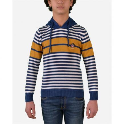 Hooded Striped Pullover - Yellow