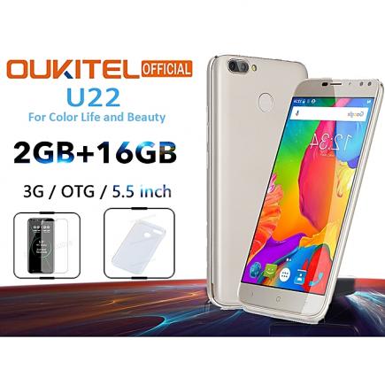 U22 - 5.5" 3G With Case 2GB/16GB OTA OTG Fingerprint Android 7.0 EU - Gold