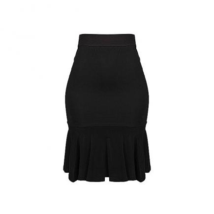 Peplum Hem Bodycon Skirt - Black