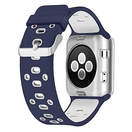 For Apple Watch Bands 38mm 42mm, Soft Silicone Sport Strap With Ventilation Holes Breathable Replacement Bands For Iwatch Series 3,Series 2, Series 1, Sport, Edition