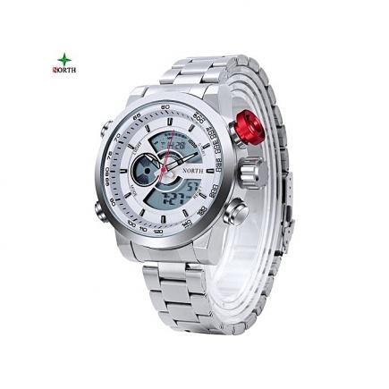 Men's Watch-----Super Luxury Water Resistant 3ATM Sports Watch(With Alarm Display)---SILVER