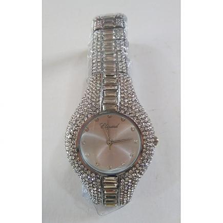 Sparkle Ladies Silver Studded Chain Wrist Watch -- Women