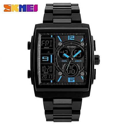 Multi-Functional Wrist Watch Rectangle Shape - Blue Details