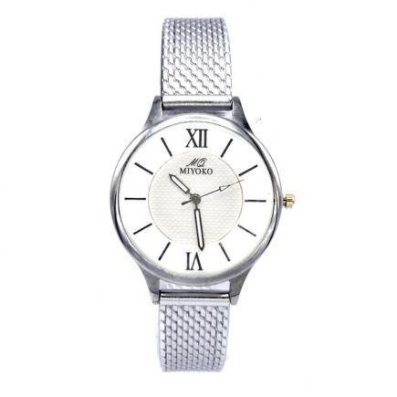 Miyoko Leather Watch - Silver