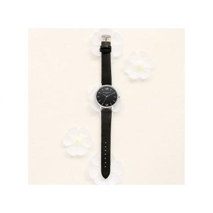 Luxury Women's LVPAI Wrist Watches Retro Design Leather Band Analog Alloy Quartz Wrist Watch Black-Black