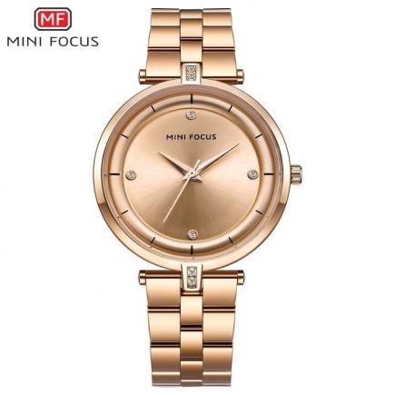 MINIFOCUS 2018 Top Women Watch Steel Fashion Quartz Watch Woman Ladies Diamond Dress Watches Female Casual Clock Bayan Kol Saati