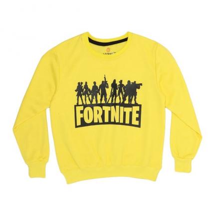 Boys " Fortnite " Print Long Sleevs Sweatshirt - Bright Yellow