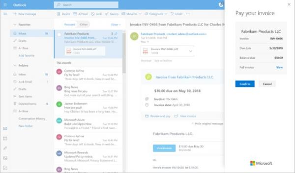 Soon you'll be able to pay bills inside Outlook