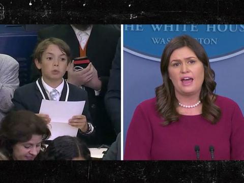 Sarah Huckabee Sanders Chokes Up When Kid Asks About School Shootings