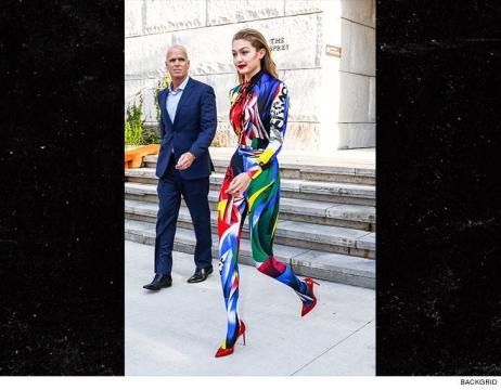 Gigi Hadid Wears a Rainbow-Colored Jumpsuit for CFDA Awards 2018
