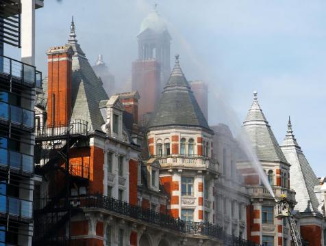 Over 100 firefighters called to blaze on roof of London Mandarin Oriental hotel