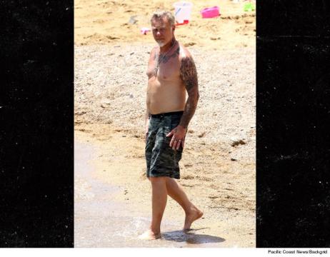 Metallica Frontman James Hetfield Enjoys Family Beach Day in Mykonos