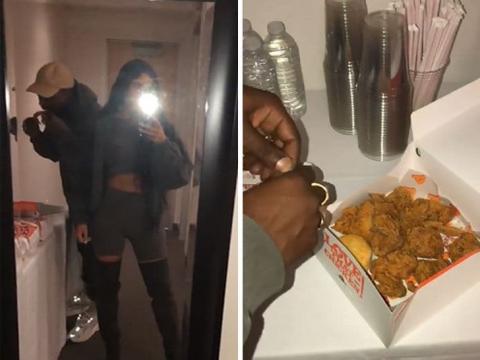 Kim Kardashian West and Kanye Pig Out on Popeyes