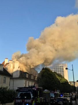 Firefighters quell big blaze near London's Euston train station
