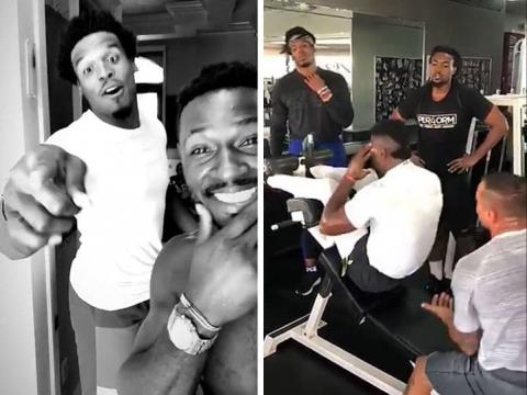 Antonio Brown & Cam Newton Work Out Together In Miami, 'So Much Juice And Swag!!'