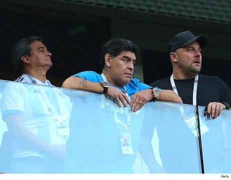 Diego Maradona Treated By Paramedics At World Cup Game