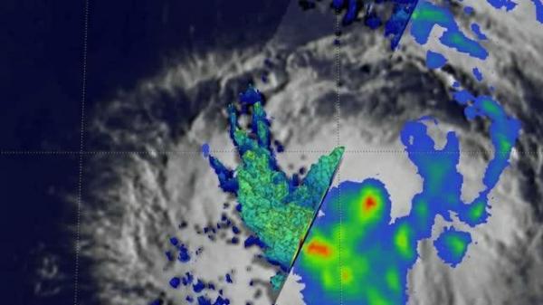 NASA's GPM finds heavy rainfall on Tropical Storm Prapiroon's southwestern side