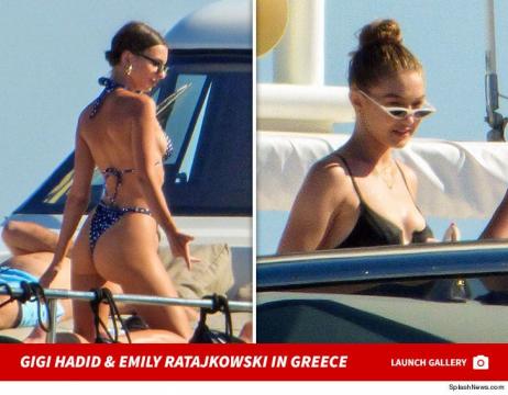 Gigi Hadid and Emily Ratajkowski Go Hot Bod Yachting in Greece
