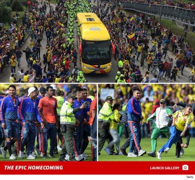 Colombia Soccer Team Gets Hero's Welcome In Bogota After World Cup Loss