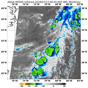 NASA finds fragmented remnants of Beryl, located west of Bermuda