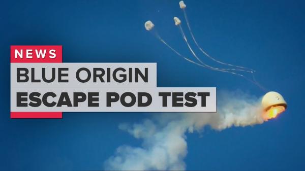 Blue Origins highaltitude escape pod test (CNET News)