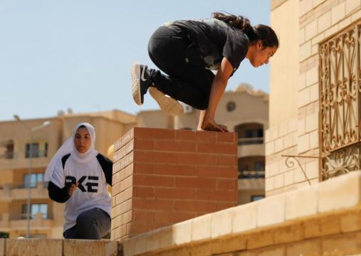 Egyptian women challenge social norms by practicing Parkour