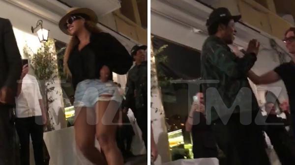 JayZ and Beyonce Get Standing Ovation Leaving Restaurant in Italy