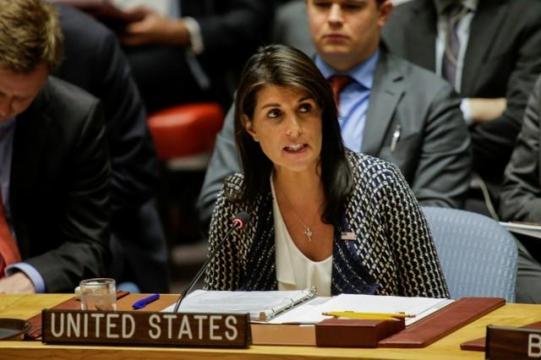 U.S. envoy Haley attacks Arab, Islamic states over Palestinian aid