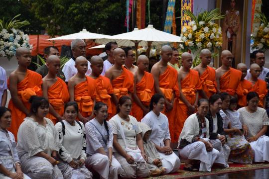 Thai cave boys adopt saffron robes of Buddhist novices to honor dead rescuer