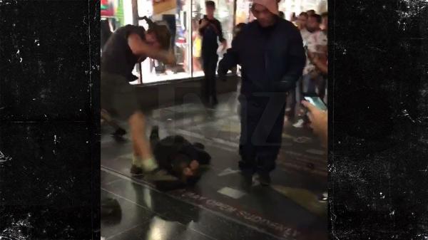 Brawl on Hollywood Walk of Fame on Donald Trumps Star