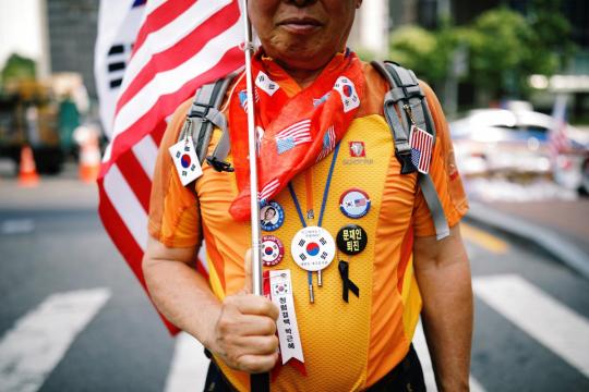 South Korea's diehard Trump supporters hail 'guardian of liberty'