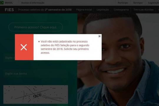 Falha do MEC barra inscrição de alunos do Fies no segundo semestre