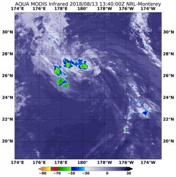 NASA tracks a fragmented, weaker Tropical Storm Hector into Northwestern Pacific