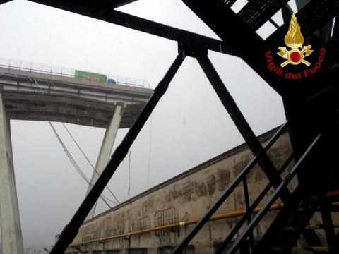 Italy motorway bridge collapses over Genoa, 'dozens' feared dead